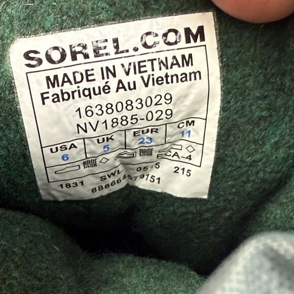 Sorel Flurry Toddler Boy Sz6 Gray Olive Orange Warm Lined Waterproof Winter Boot - Picture 6 of 10